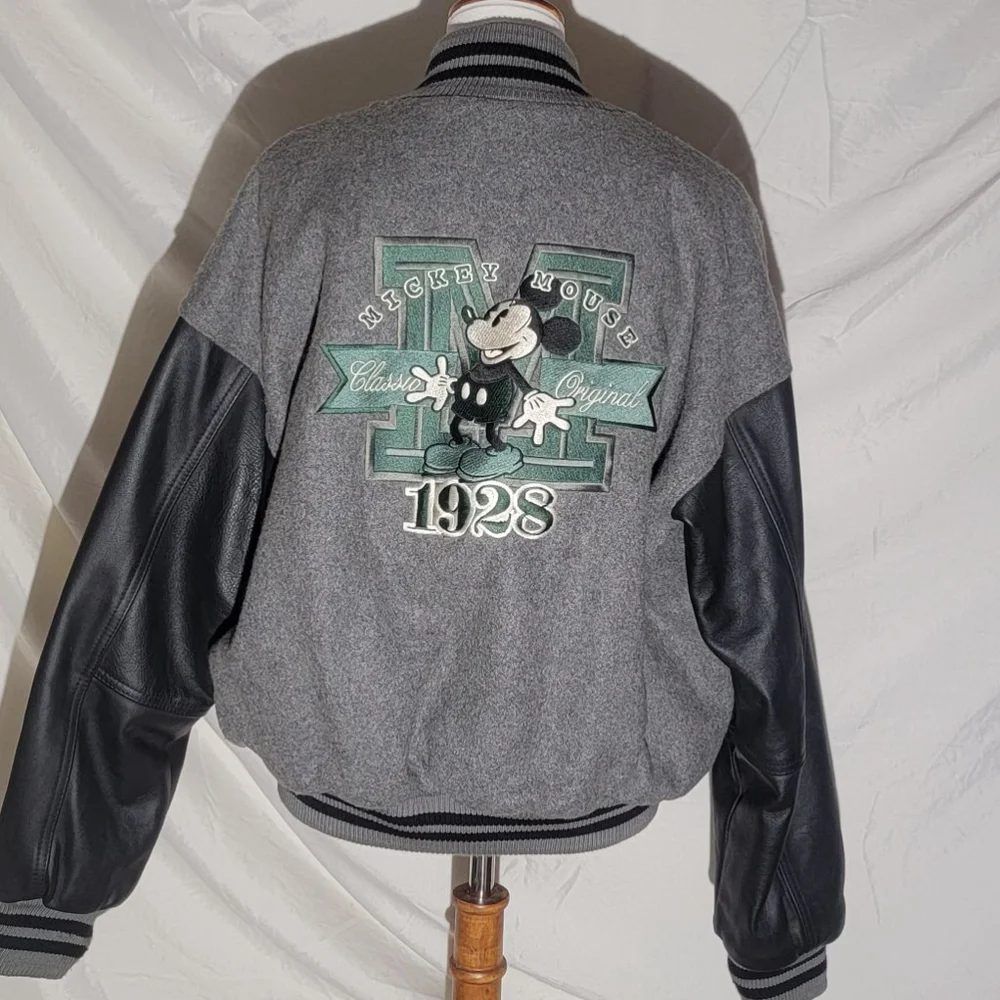 DISNEY Vintage 90's Mickey Varsity Letterman Jacket -M - Picture 2 of 14